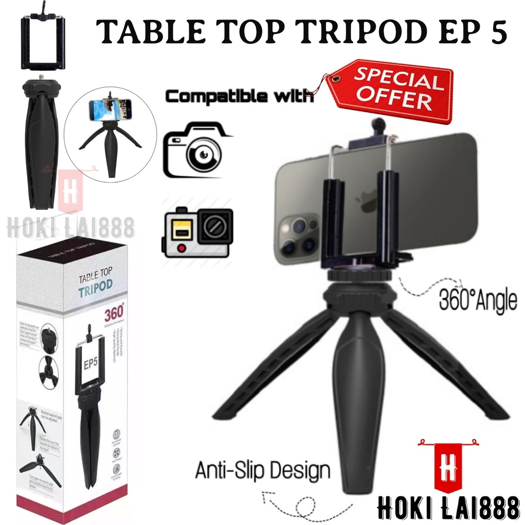 [HKL] Mini Tripod EP5 Plus Holder / Tripod Selfie Kamera / Holder Tripod Mini / Tripod Universal Ep5