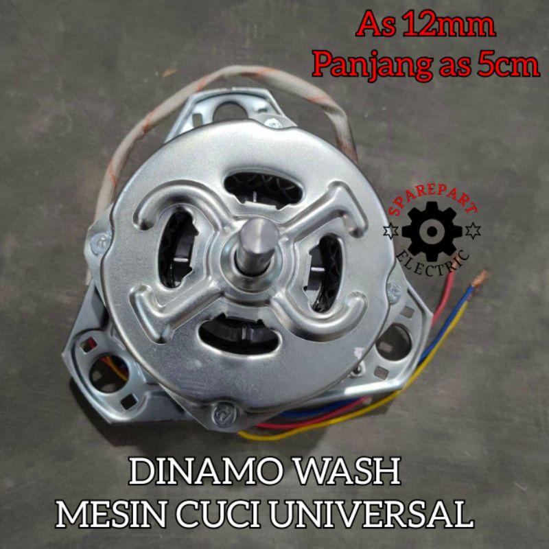 DINAMO MOTOR WASH MESIN CUCI UNIVERSAL MULTI ASLI TEMBAGA AS 12MM