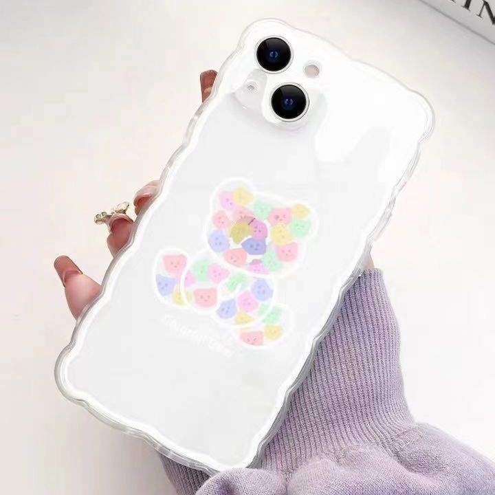 Soft Case Pelindung Transparan Motif Beruang Untuk Iphone 13 12 Pro Max 11 XS XR X 8 7 6 Plus Mini