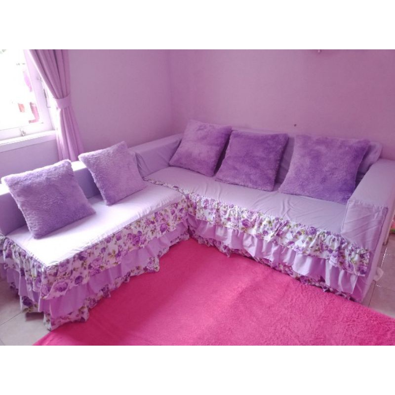 Cover Sofa Bed shabby sarung sofa bed elastic anti selip cover terbaru terlaris import E8G7 kain pen