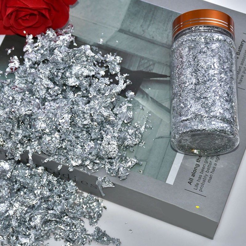 # Kaos T-Shirt Wanita Lengan Pendek Motif Print #1 Botol 2g Foil Tembaga Warna Emas / Silver Untuk Manicure