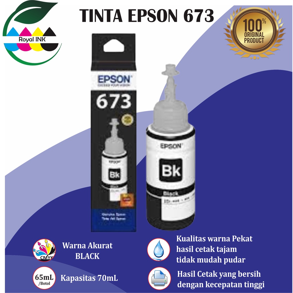 Tinta Epson 673 PREMIUM(COMPATIBLE)  FOR L800, L805, L805, L850, L1800 - Cartridge Tinta