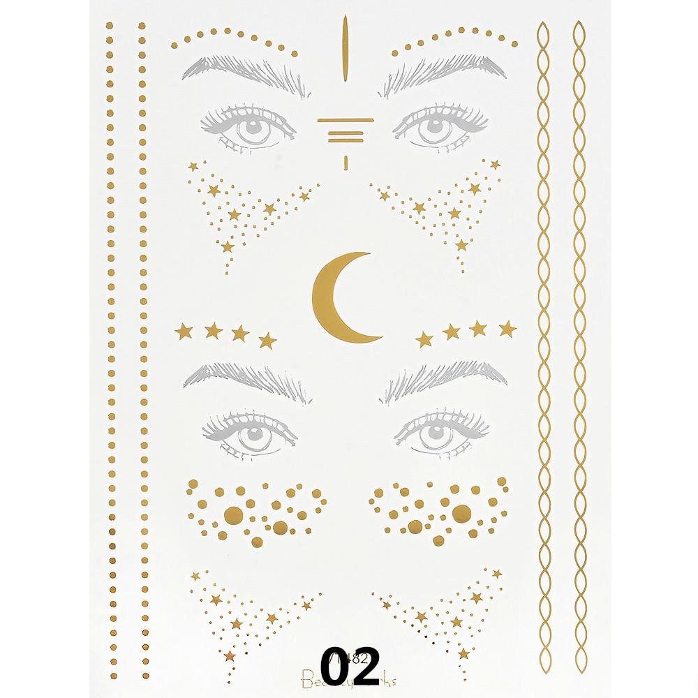 Stiker Tato  Temporer  Anti Air Warna Gold untuk Wanita 