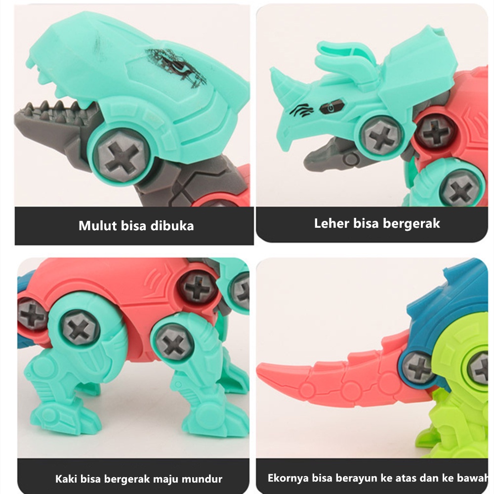 Aikoky Puzzle 3d mainan dinosaurus bongkar pasang mainan edukasi anak