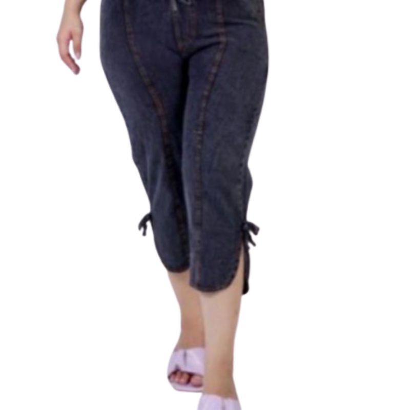 Mahkota Celana 7/9 Vikka Jumbo  Celana jeans denim jumbo &amp; super jumbo Celana 7/9 wanita bigsize big size