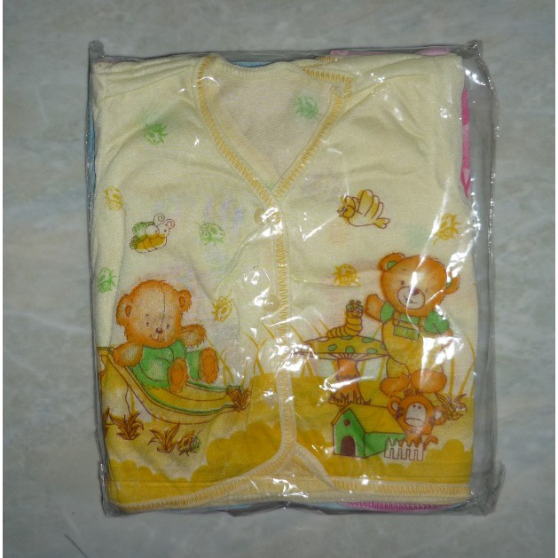 BAJU PANJANG WARNA SABLON SA ISI 1 LUSIN Bahan Poliester / Baju Bayi Lengan Panjang SA Warna Sablon PE Newborn Baby Unisex JP010 [350gr]