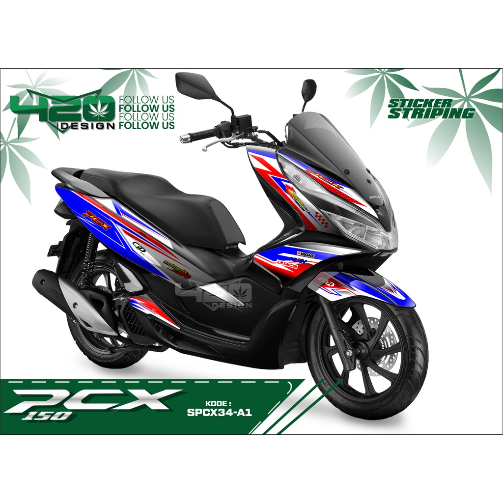VARIASI STICKER STRIPING PCX-150/STRIPING STICKER CUSTOM BODY HONDA PCX-150