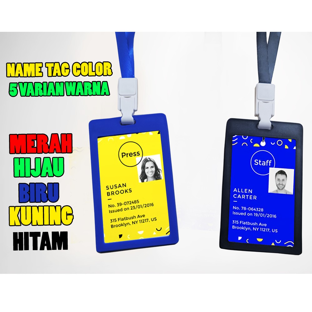 

Name Tag ID Card Lanyard Gantungan Keren Varian Warna TAG001MT