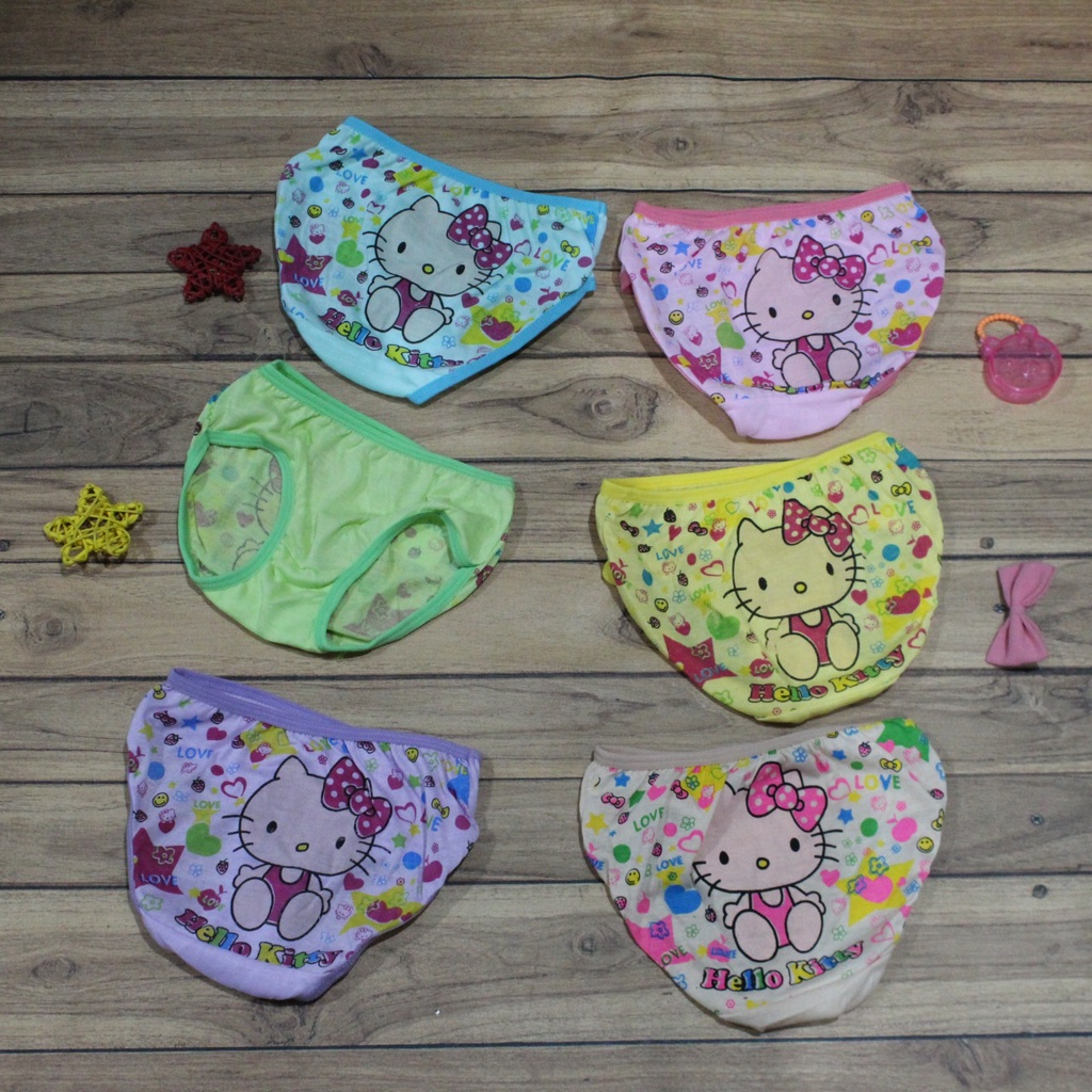 Celana Dalam Anak Perempuan Essen Kids / CD ANAK Cewek Kombinasi Celana Dalam Karakter Hello Kitty CD Segitiga Anak