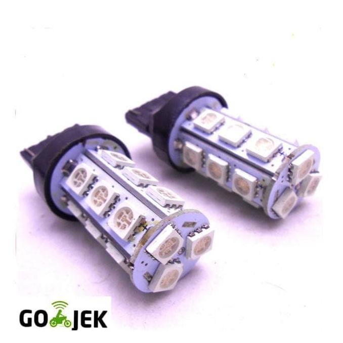 Kualitas Terbaik Led Rem T20 4 Kaki Blitz 18 Led Merah Strobo Kedip Lampu Bohlam