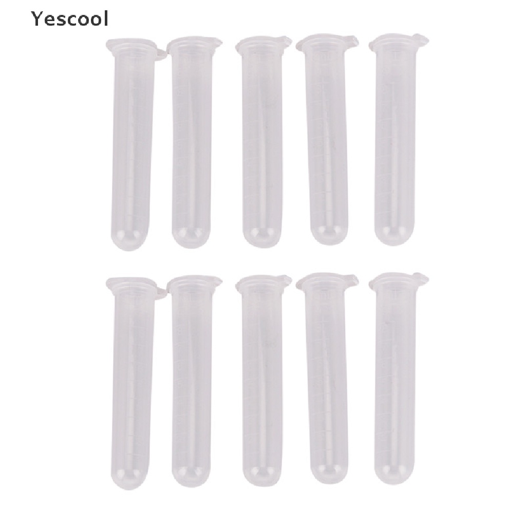 Yescool 10pcs Tabung Sentrifugal Mikro 10ml Bahan Plastik Transparan Dengan Tutup snap