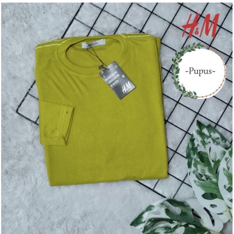 KAOS RIB CEWEK LENGAN PANJANG HNM/KAOS SALUR RIB WAFER WANITA PANJANG/KAOS HNM LENGAN PANJANG WANITA