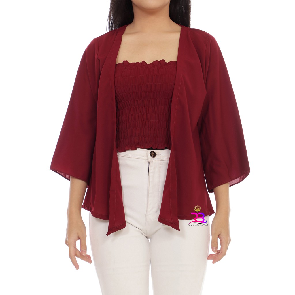 CARDIGAN + KEMBEN || LENGAN 7/8 || CARDY KOMBI KEMBEN WANITA