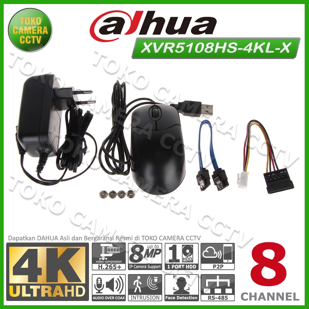 DVR DAHUA 8 CHANNEL DH-XVR5108HS-4KL-X DVR 8CH DAHUA 4K 8MP