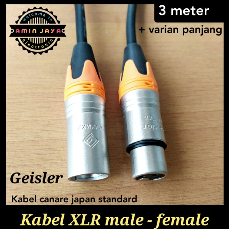 Kabel jack xlr male to female jack canon male to female panjang 3 meter