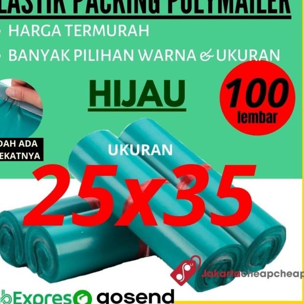 

➬ Plastik Packing Polymailer 25x35 Hijau Amplop Packing Online ✿
