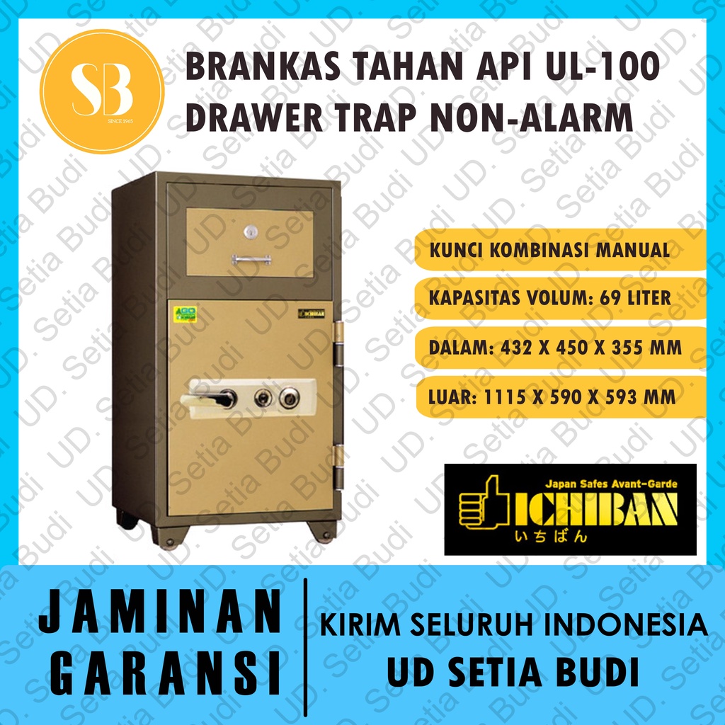 Brankas Ichiban Tahan Api Drawer Trap Non-Alarm UL-100