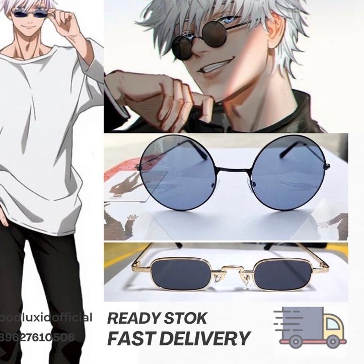 LANGSUNG KIRIM.. READY STOCK GOJO SATORU COSPLAY GLASSES LANGSUNG KIRIM 