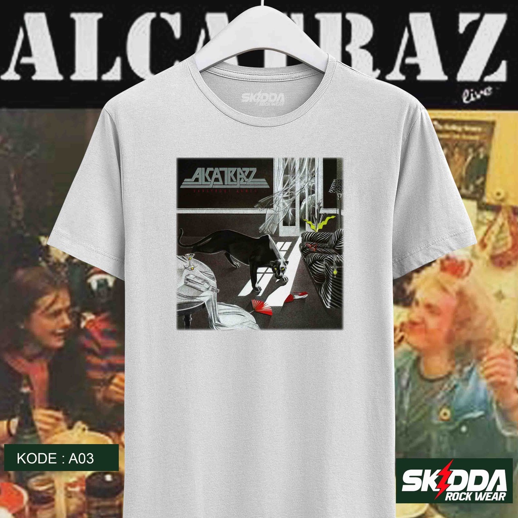 T Shirt Kaos Band Rock ALCATRAZ – A03 - Premium White NSA