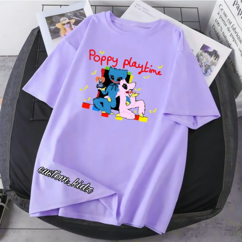 poppy playtime huggy buggy kaos anak unisex cowok/cewek
