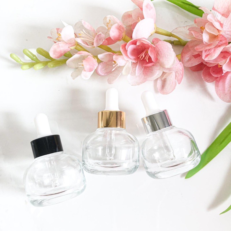 20ml botol PIPET kaca BULAT clear - botol serum - dropper - botol serum - pipet clear 20ml tebal