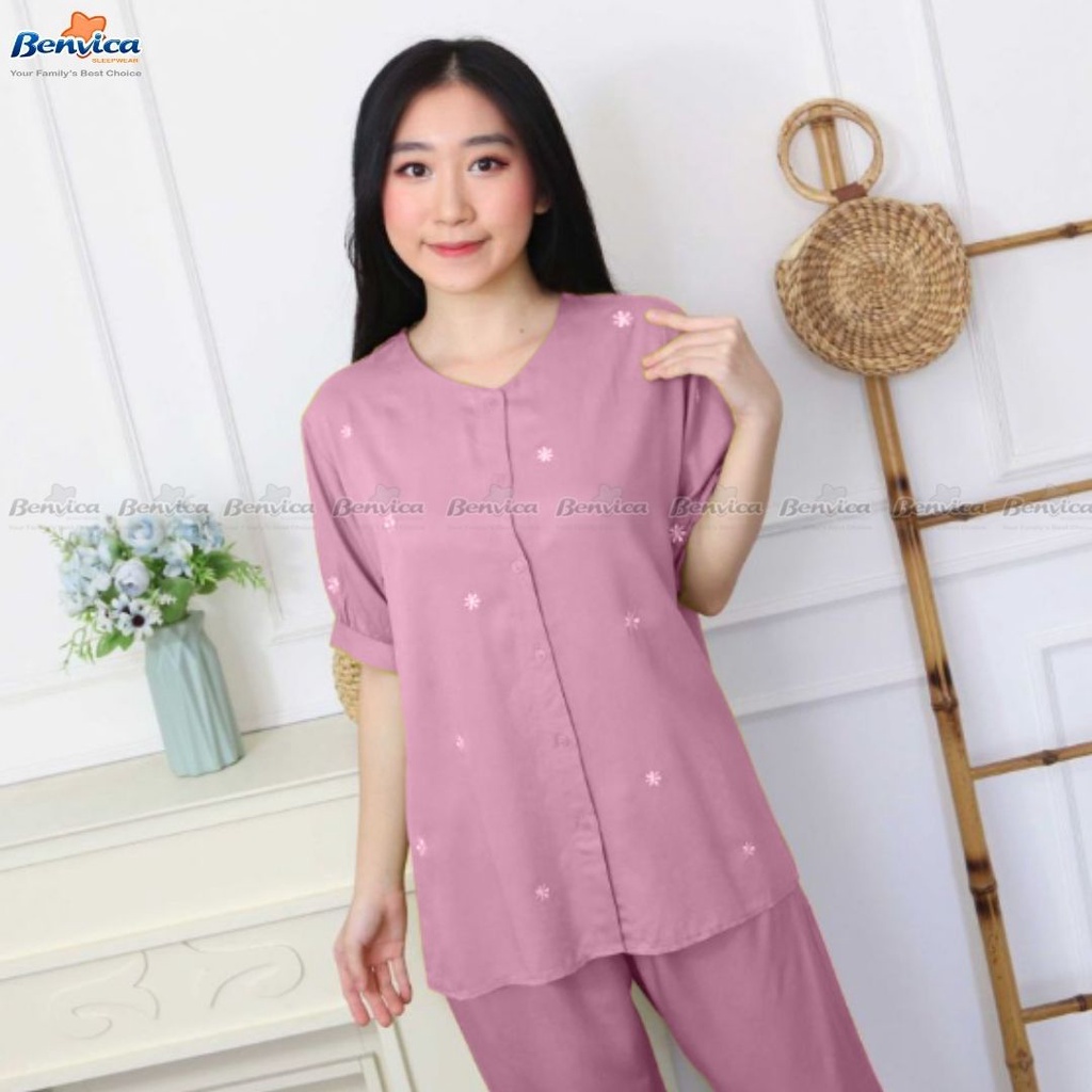 BAJU TIDUR CELANA PANJANG RAYON TWILL FULL BORDIR DAN MIX AMRO