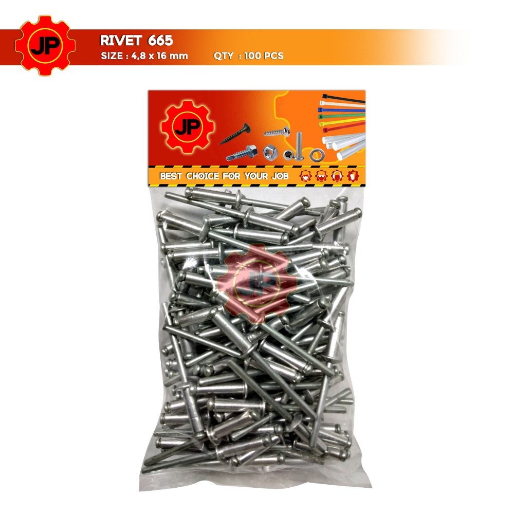 PAKU RIVET 4.8 X 16 MM 665 BLIND RIPET RIFET TEMBAK ALUMINIUM 100 PCS