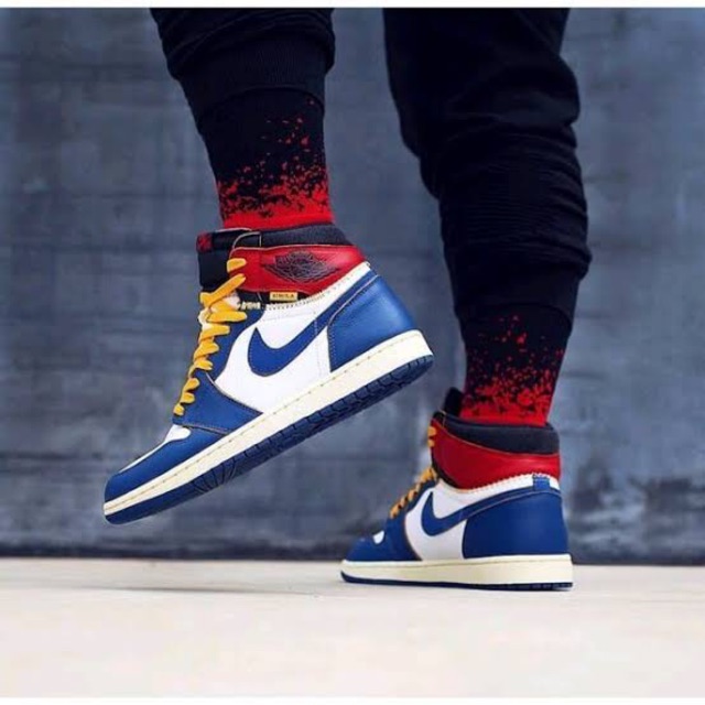 SEPATU SNEAKERS PRIA NIKE AIR JORDAN 1 UNION LA BLUE TOE