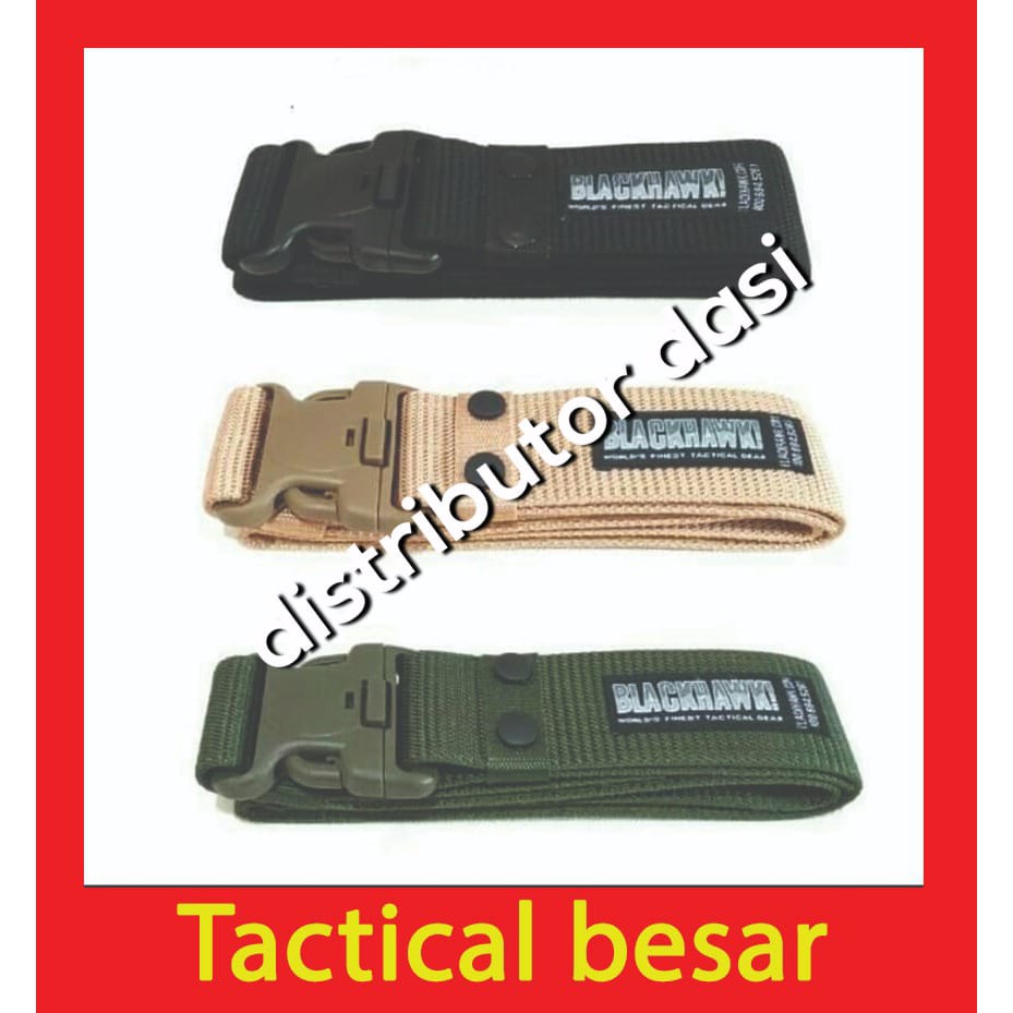 Sabuk ikat pinggang gesper Tactical Premium bahan kanvas tebal dan kuat