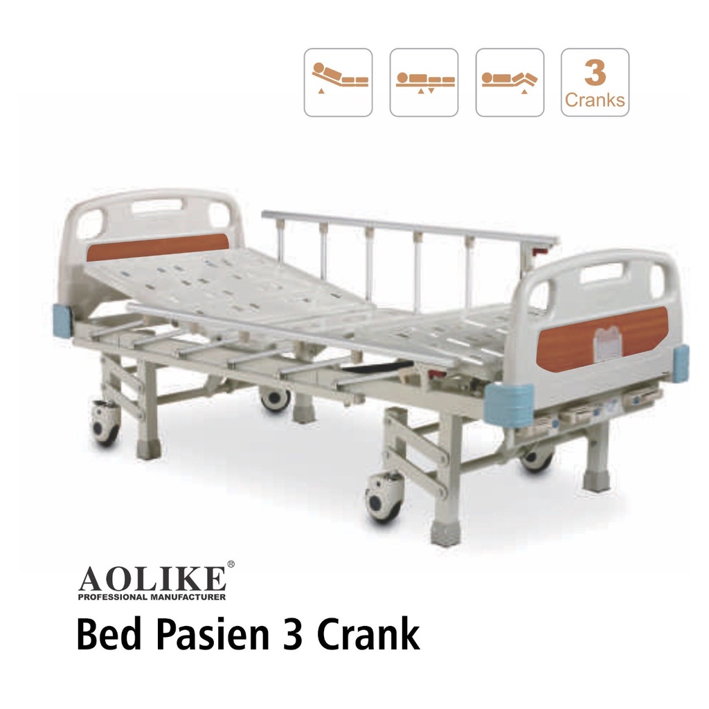 Bed Pasien AOLIKE 3 Crank / Putaran