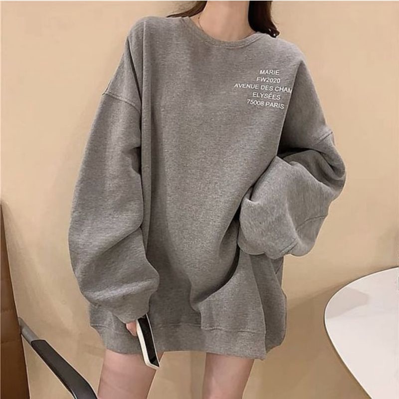 Sweater Wanita Crewneck MARRIE Oversize | Pakaian Wanita Korea | style korea