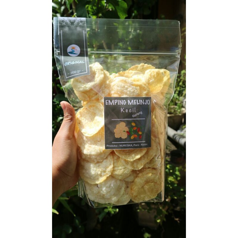 

Emping Melinjo Kecil Goreng ( Original/ Tawar ) Nureska ~ 200 gr