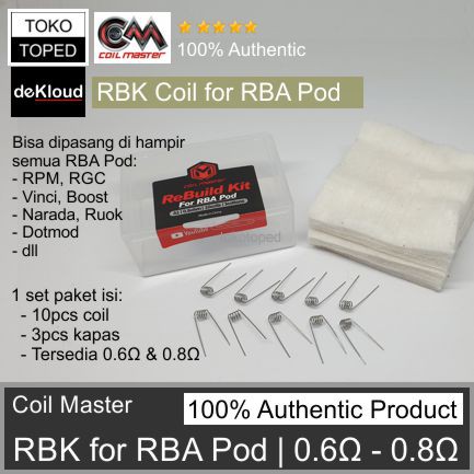 Coil Master RBK for RBA POD 0.6 - 0.8 ohm | rpm rgc narada ruok pnp vinci jester