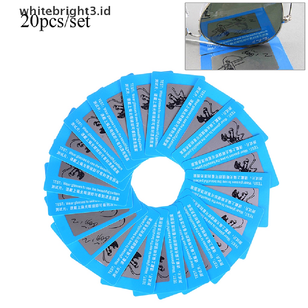 (whitebright3.id) 20pcs / set Kartu Tes Kacamata polarized Untuk Pria / Wanita