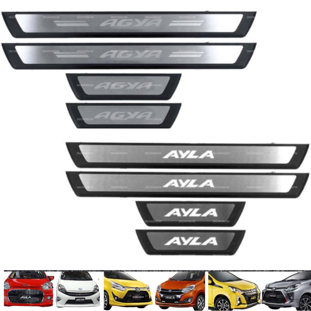 Sillplate Samping Agya Ayla 2013 2016 2017 2020 2022 TRD GR SPORT Activo Hitam Stainless Lampu / No led