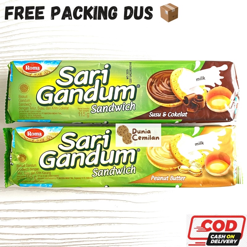 

[TERMURAH!] Roma Sari Gandum 108gr - Biskuit Gandum Sandwich Enak Murah