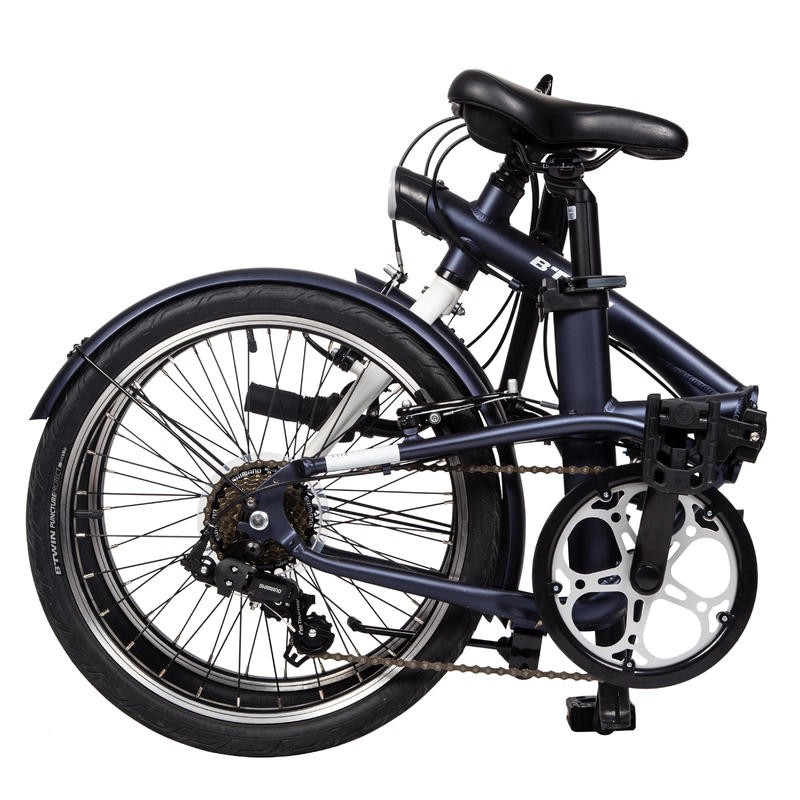 BTWIN Tilt 500 Hoptown Sepeda Lipat 20 Inch Folding Bike - Navy