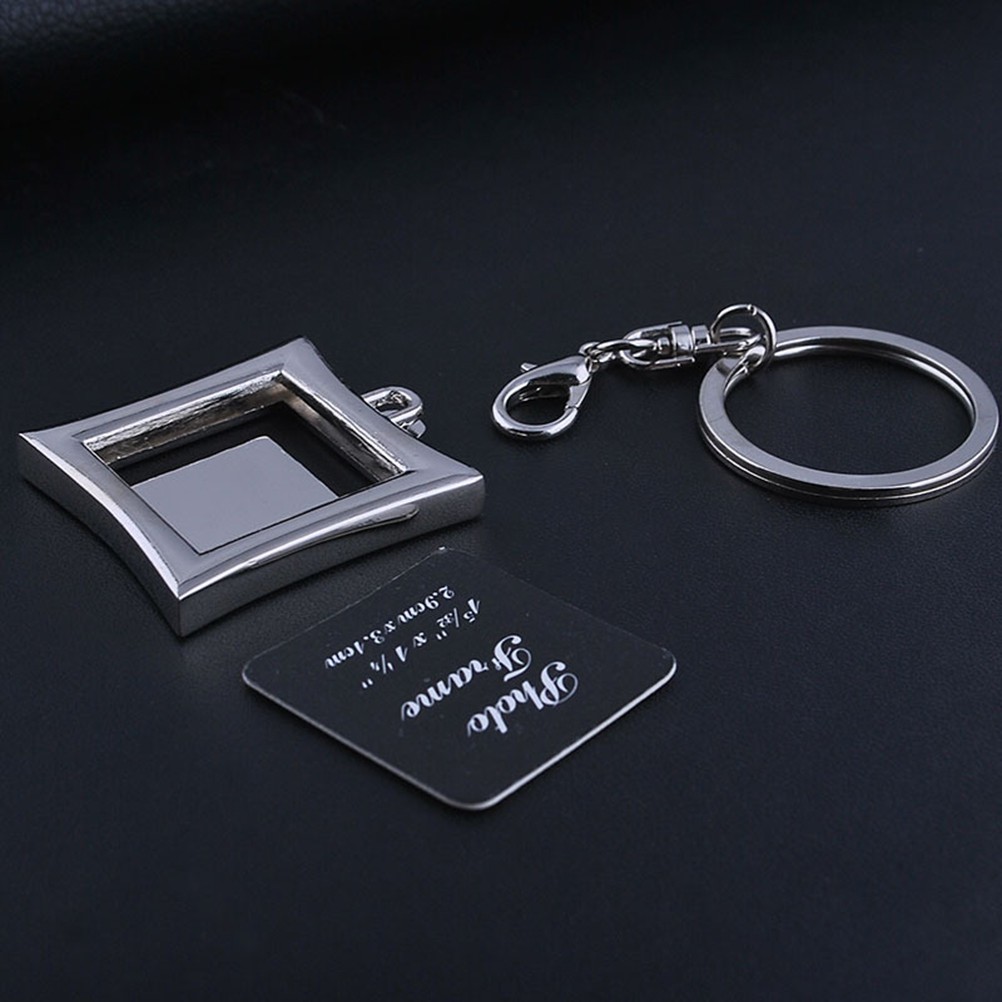 Hbid Glory 1pc Chic Transparent Clear Insert Photo Picture Frame Key Ring Chain Keychain Jelly