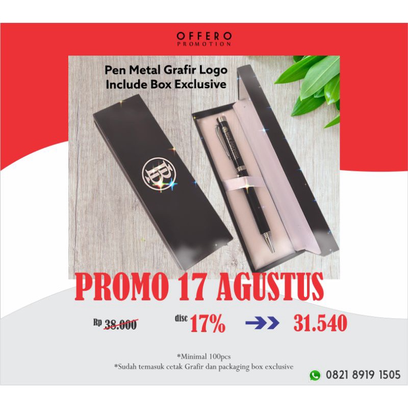 

PROMO KEMERDEKAAN PEN METAL GRAFIR + BOX EXCLUSIVE CUSTOM LOGO minimal 100pcs