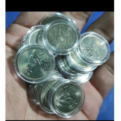 Uang Koin Kuno 25 Rupiah Merpati 1971Capsul coin Kinclong original