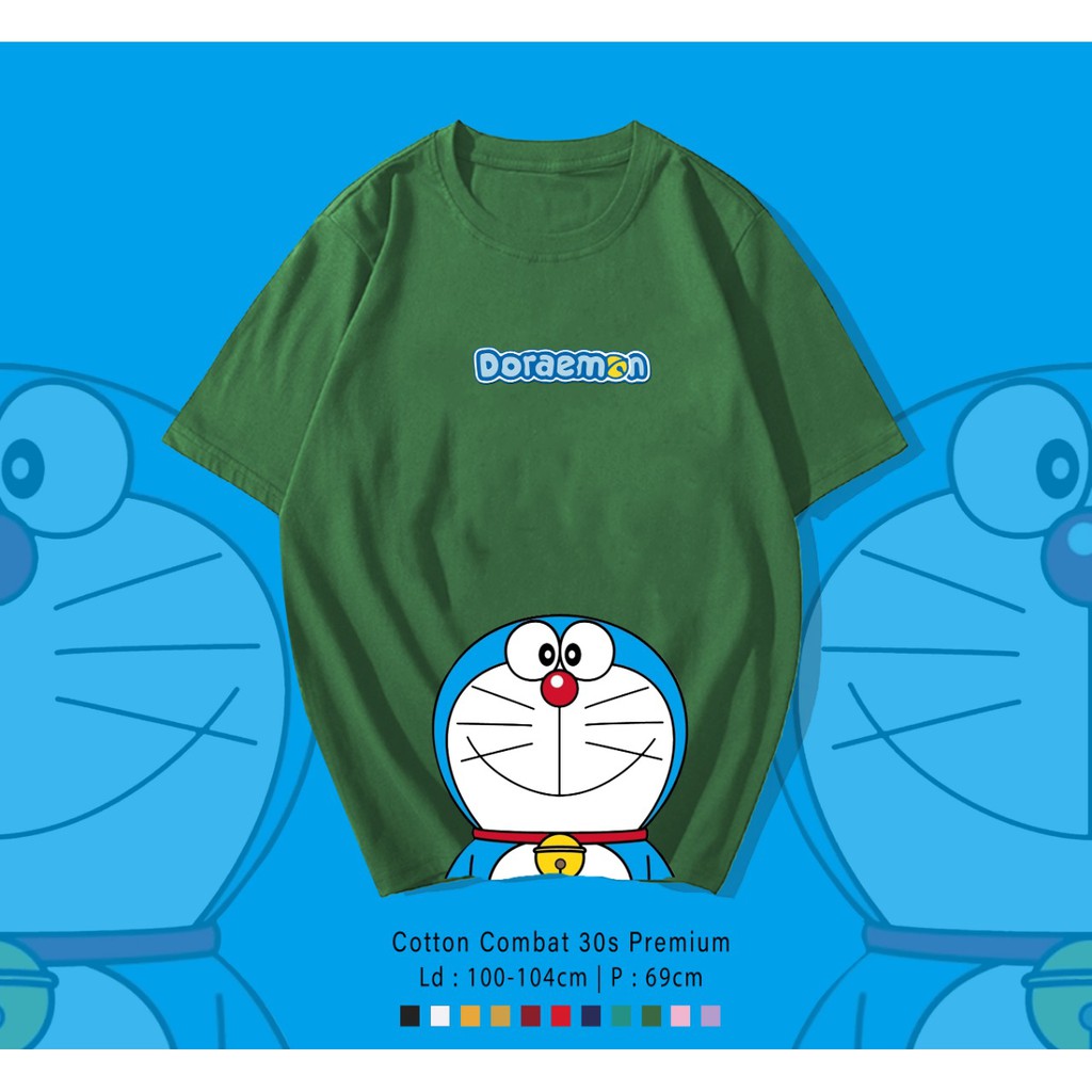 DORAEMON FACE  / TERMURAH BAJU KAOS KATUN WANITA/ PRIA UNISEX LENGAN PENDEK / TUMBLR TEE