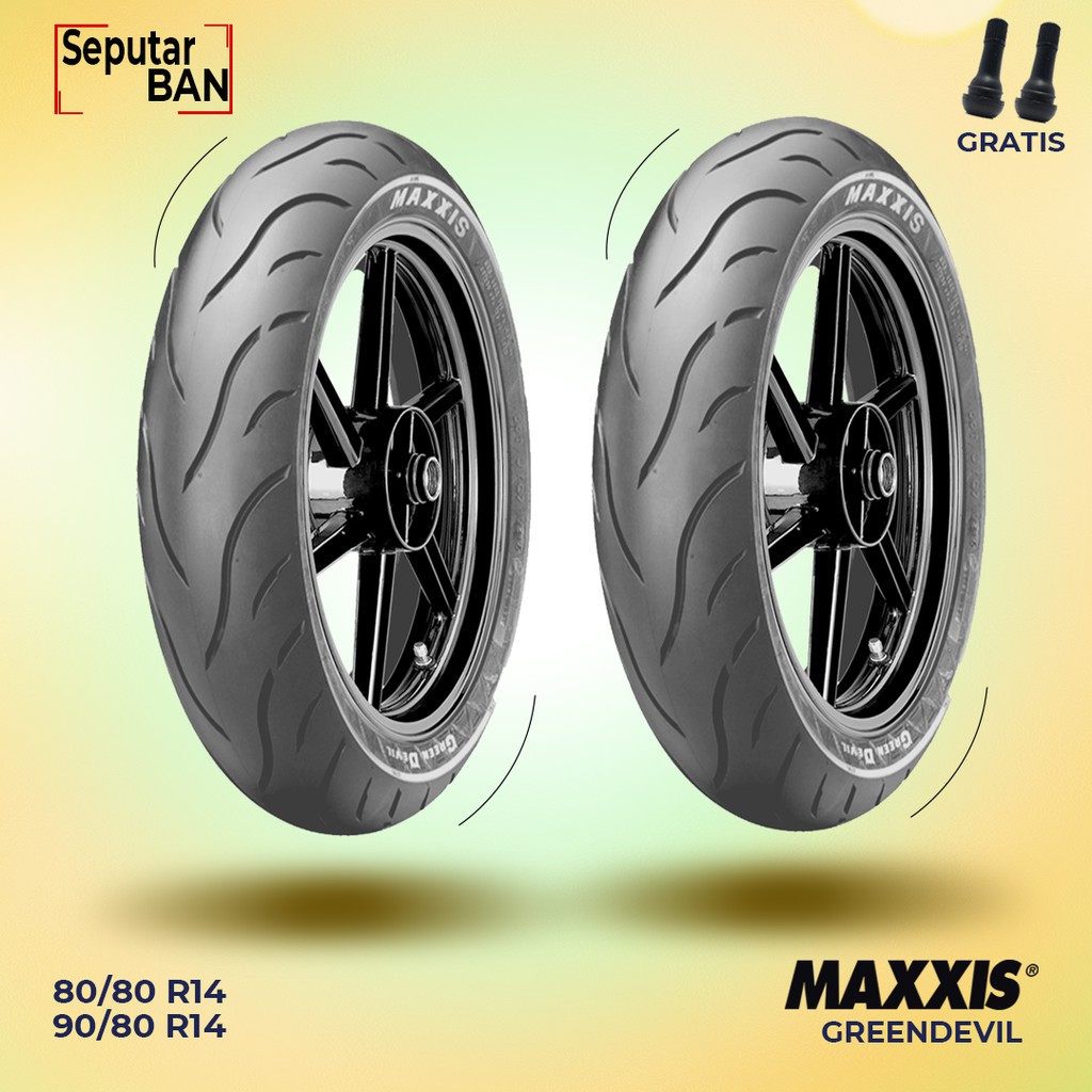 SEPASANG Ban Motor Matic // MAXXIS GREENDEVIL MA-G1 80/80 - 90/80 Ring