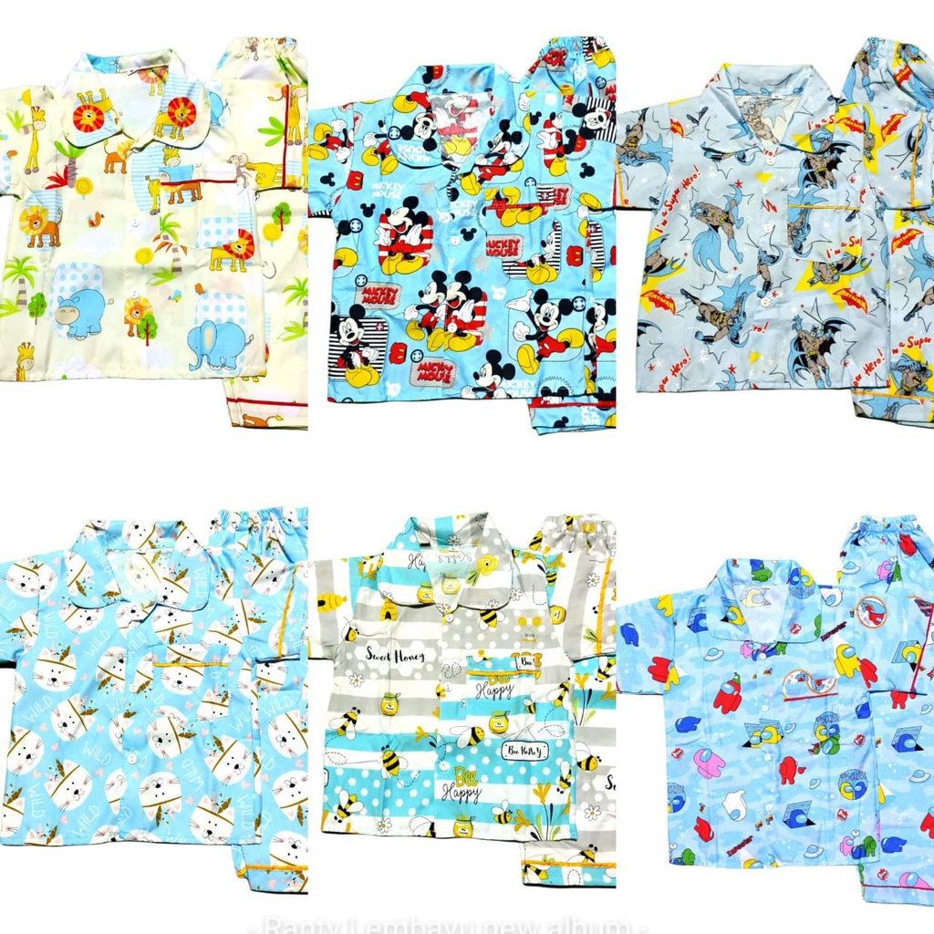 Piyama Anak Karakter / PIYAMA ANAK USIA 1-11 TAHUN / PIYAMA ANAK USIA 1-11 TAHUN SIZE M L XL NO 8 NO 10 NO 12 TERLARIS / BAJU TIDUR ANAK USIA 1-11 TAHUN MOTIF KARAKTER
