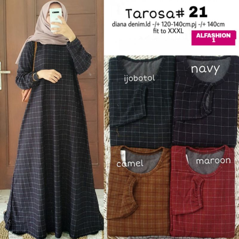 DRESS MAXY TAROSA #21 BAHAN DIANA DENIM FIT TO XXXL