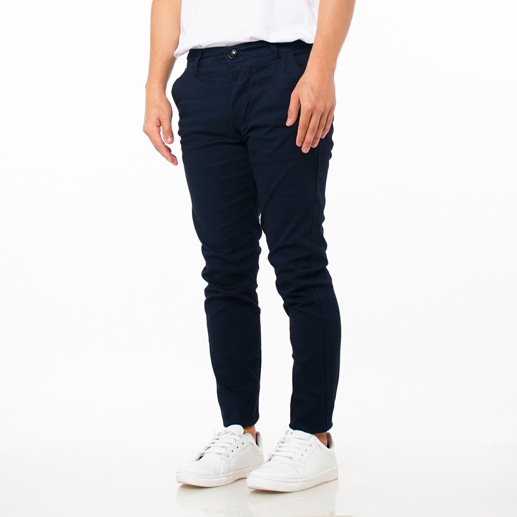 SANVANINA Celana Chino Panjang Pria Slim Fit Navy | Long Tailor Chino Dark Blue H-078