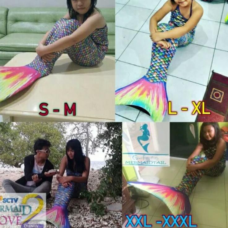 Terbagus.. BAJU RENANG MERMAID UKURAN DEWASA SIZE XXL