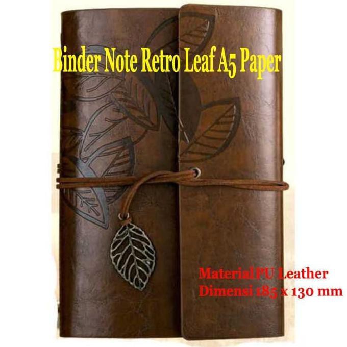 

Buku Catatan Binder Kulit Retro Leaf A5/ Binder Note / Notebook - Coklat Kode 278