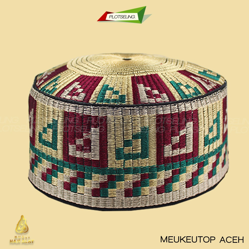 Peci Haji MEUKEUTOP Aceh Teuku Umar Kopiah Sholat Pria Madinah Bone Kopyah Solat Santri Laki Dewasa Anak Jumbo Kopeah Pesantren Motif Bordir Bulat Malaysia Oman Pakistan Assagofah Terompah Turki Mesir Habib Songkok NU Hitam Putih Shalat Nasional Ori