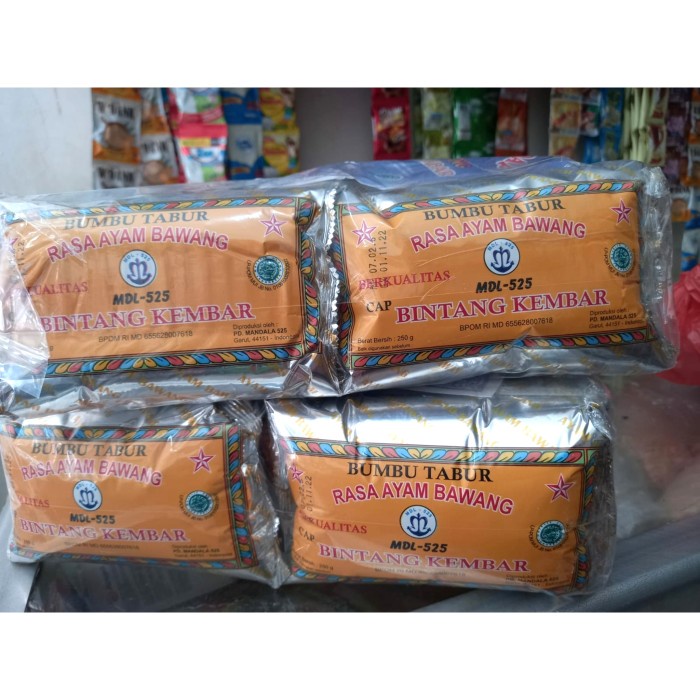 

BUMBU TABUR AYAM BAWANG BINTANG KEMBAR 250 GR, bumbu penyedap