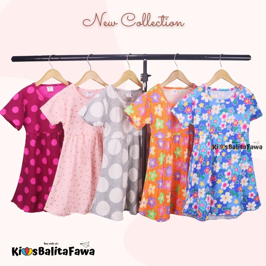 Dress Thalia 4-5 Tahun / Kaos Harian Dres Lengan Baju Tidur Balita Anak Perempuan Adem Cewek Murah